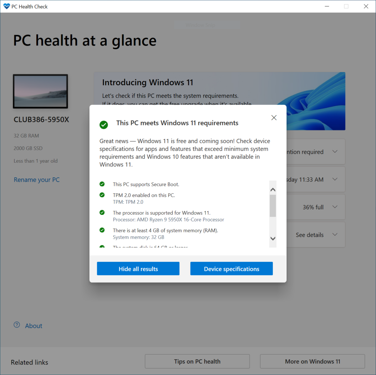 This PC meets Windows 11 requirements