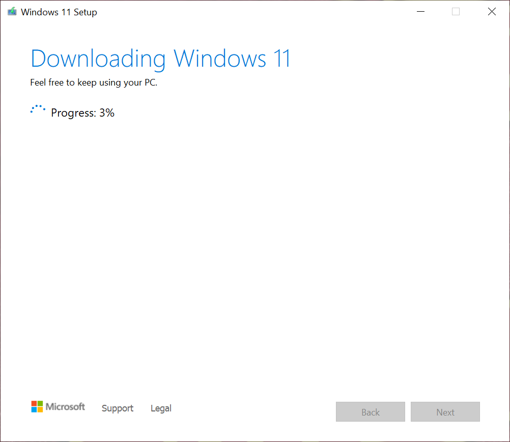 Downloading Windows 11