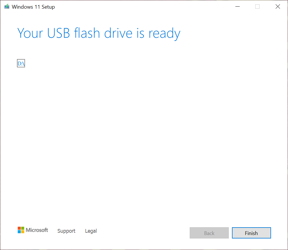Your USB flash drive is ready