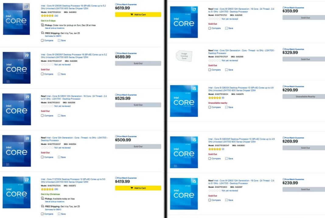 Best Buy leaks US pricing for upcoming Intel Alder Lake CPUs | Club386
