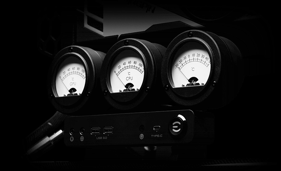 The analogue sensors on EVGA's E1 Gaming PC look amazing Club386