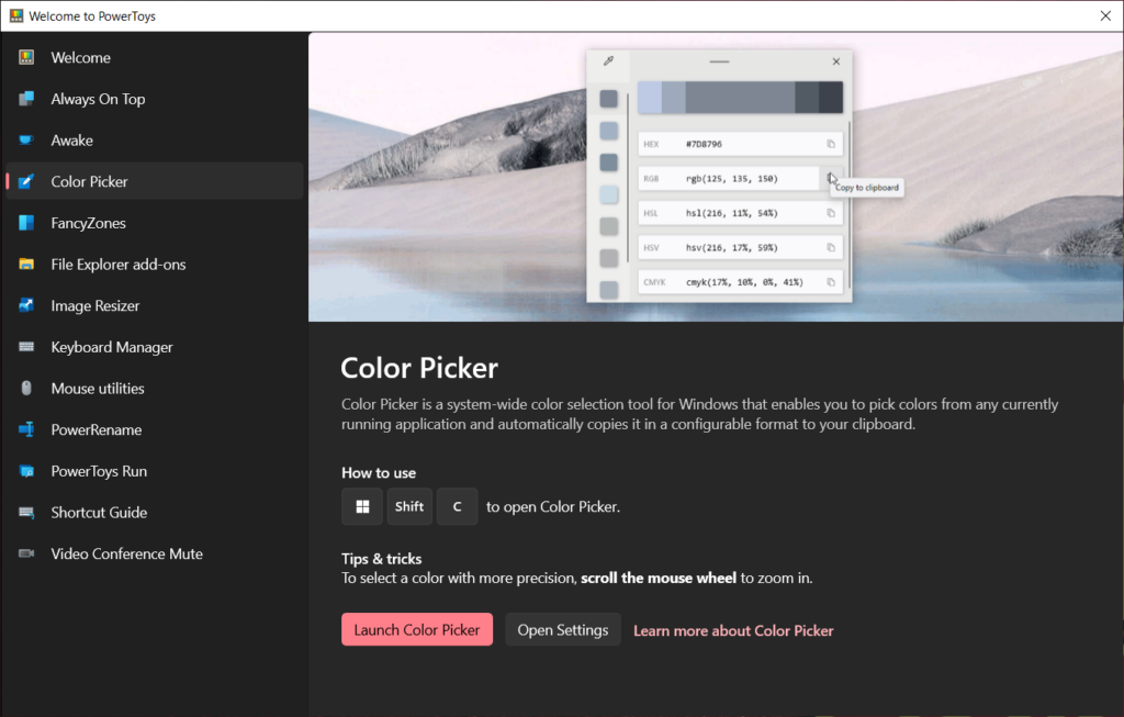 PowerToys - Colour Picker