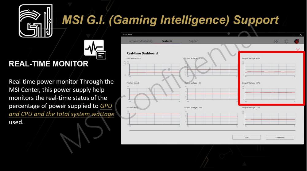 MSI MEG Ai1300P - Software Monitoring