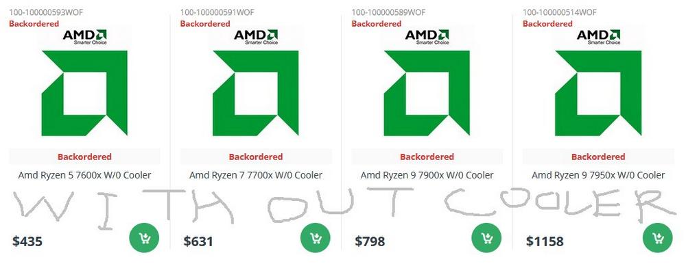 Ryzen 7000 Canadian E-Tailer place holder pricing - 01