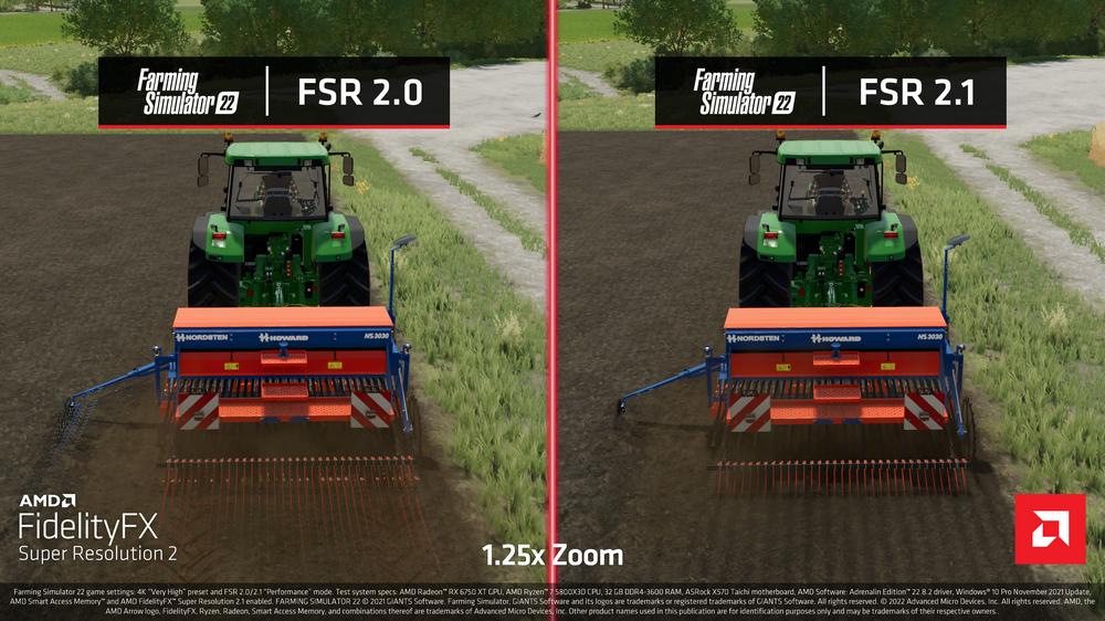 AMD FSR 2.0 vs 2.1 Farming Simulator 22 comparison