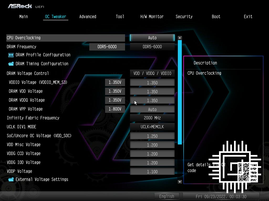 ASRock Z670E Taichi BIOS X-Tweaker.