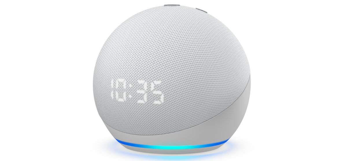 cho Dot with clock, Glacier White, Side