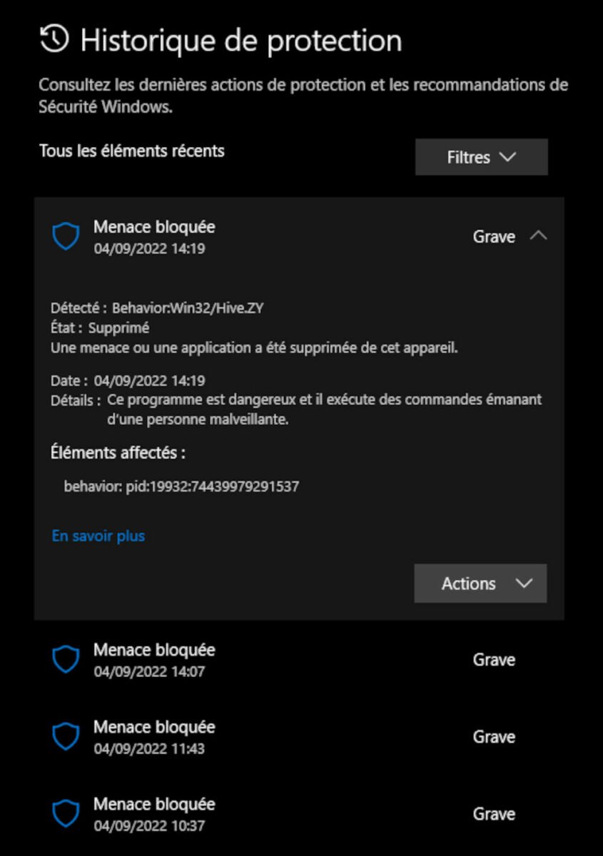 Windows Defender Alert