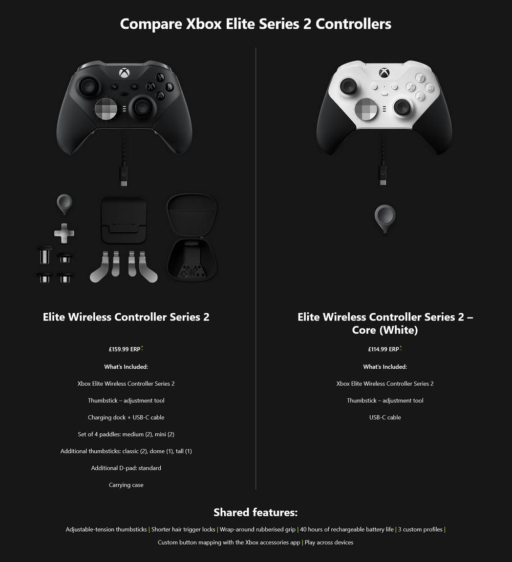 Xbox Elite Series 2 Core - Compare