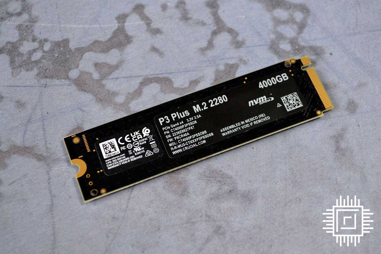 Disque dur ssd crucial p3 plus 1 to pcie 4.0 nvme m.2 2280