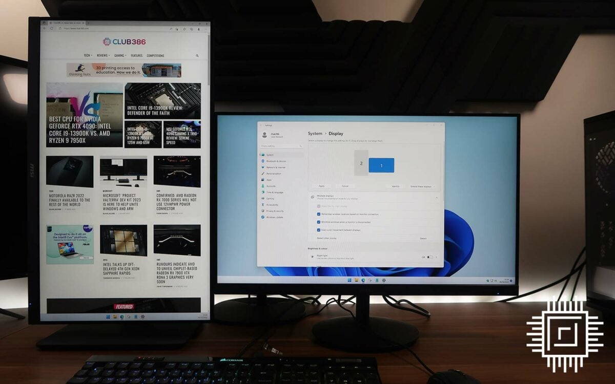 Dual-screen setup