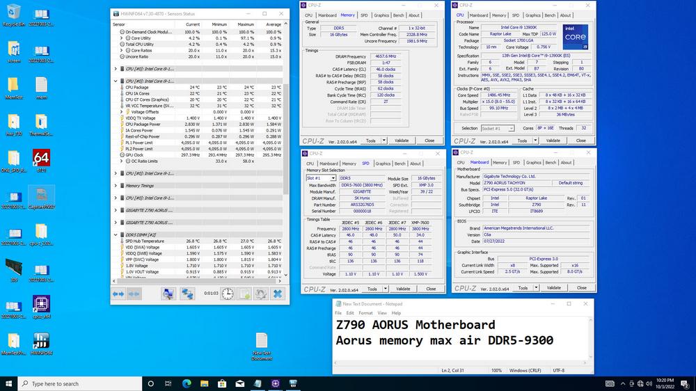 Gigabyte Z790 Aorus Tachyon - DDR5-9300 OC
