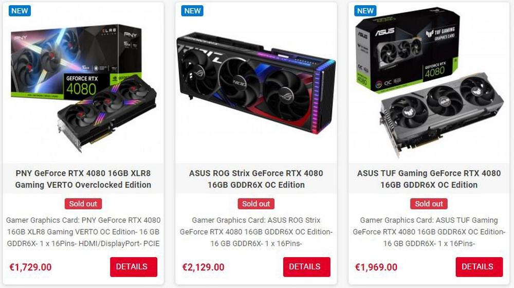 Some partner RTX 4080 16GB cards costing more than entry-level RTX 4090