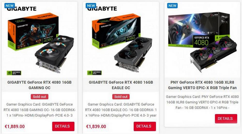 GIGABYTE GeForce RTX 4080 EAGLE OC 16GB GDDR6X Graphics Card for sale  online