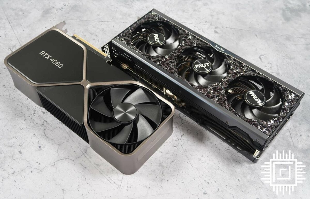 Palit GeForce RTX 4080 GameRock OC vs. Founders Edition