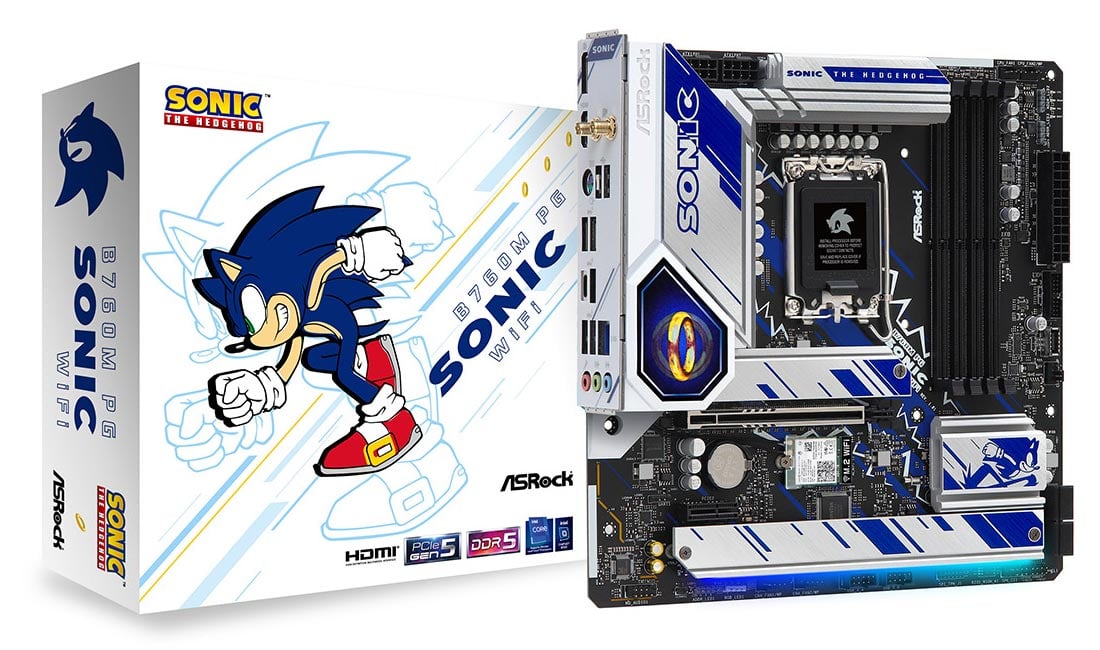 B760M PG SONIC WiFi　ジャンク品　値下げ要求不可 ASRock's Sonic-themed B760 motherboard isn't any faster but sure
