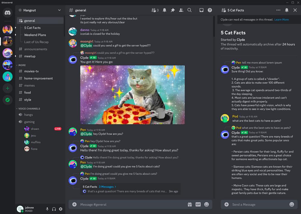 Discord AI bot Clyde