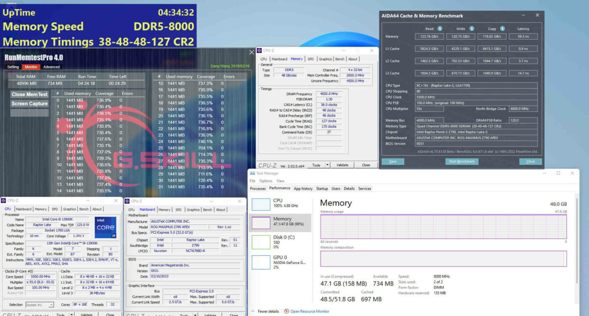 G.Skill DDR5-8000 CL38 24GB memory