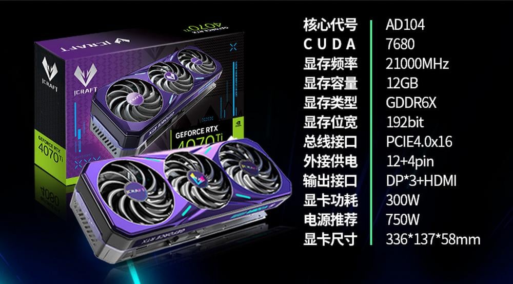 MaxSun RTX 4070 Ti iCraft OC - Specs