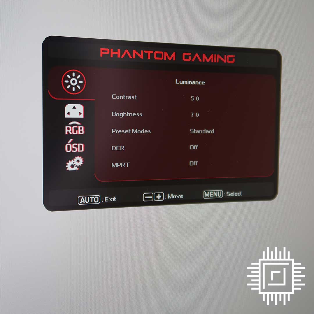 ASRock Phantom Gaming PG34WQ15R3A - OSD