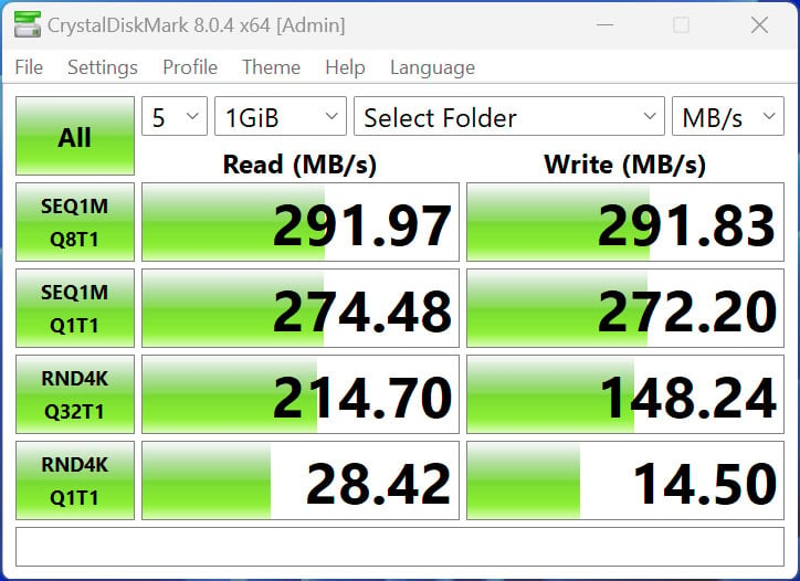 QNAP TS-262-4G - CrystalDiskMark SSD