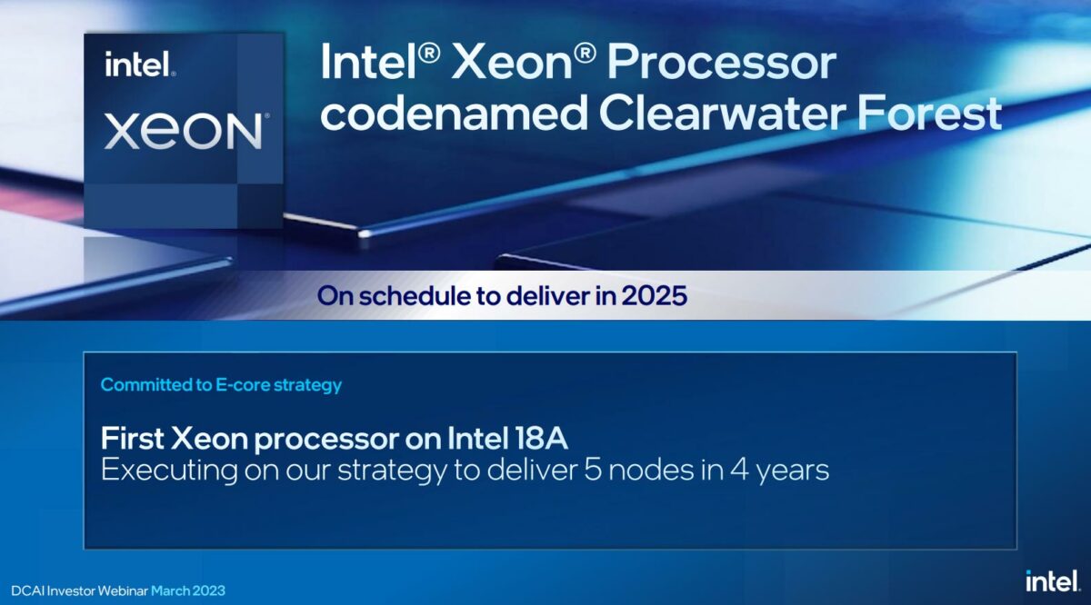 Updated Intel server roadmap heralds 18A process Clearwater Forest Xeon ...