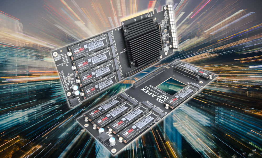 Cramming 21 M.2 SSDs in Apex Storage X21 card unleashes mindboggling