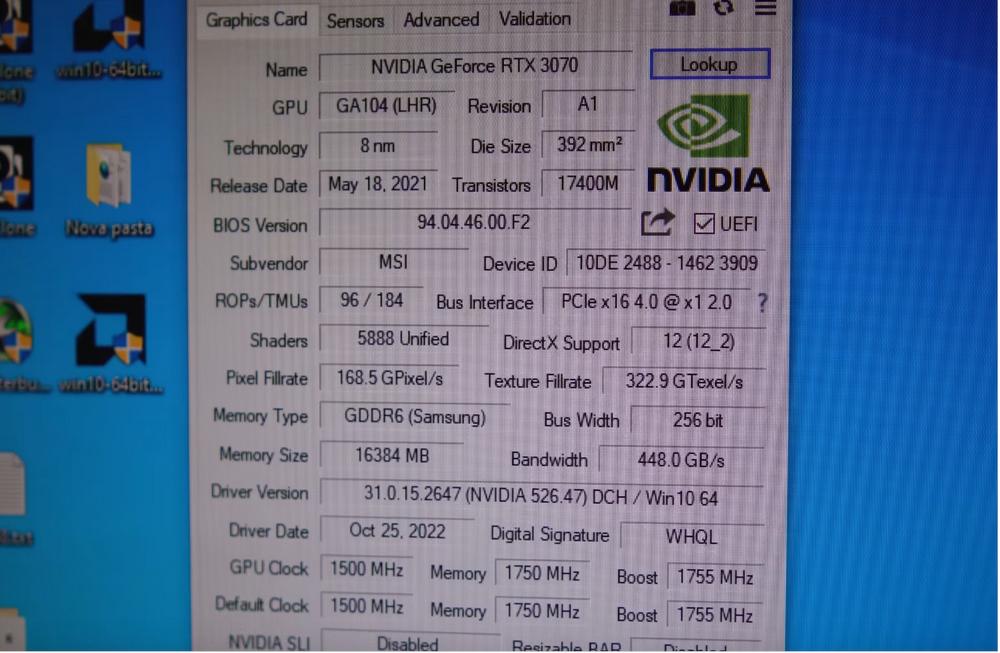 Modded RTX 3070 with 16GB - GPUZ