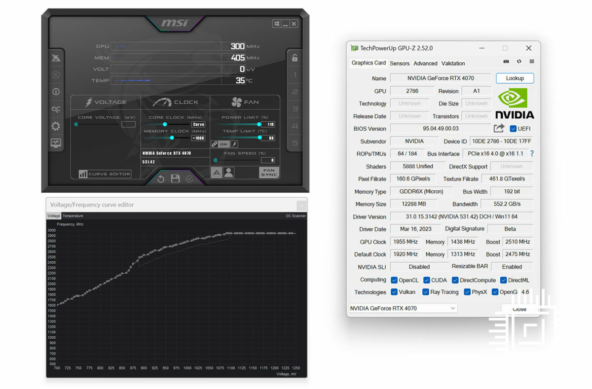 Nvidia GeForce RTX 4070 - Overclock