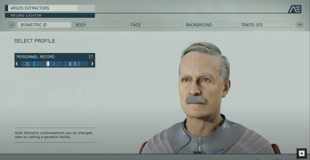 Character Creation Biometric ID