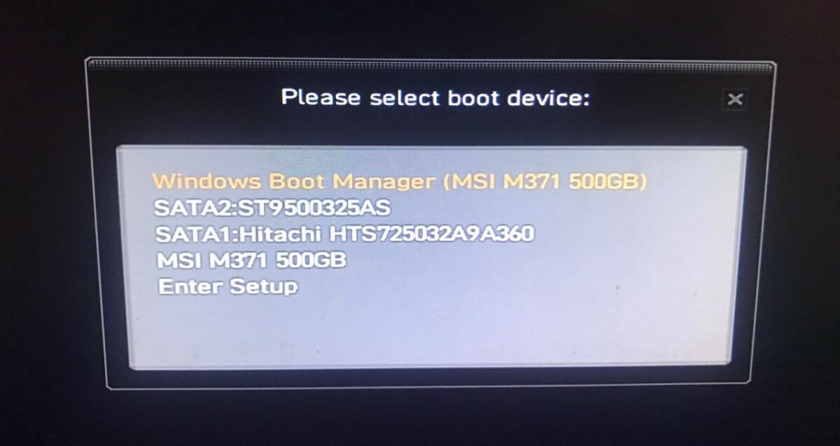 Boot Menu