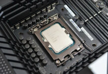Intel Core processor installed on a motherboard