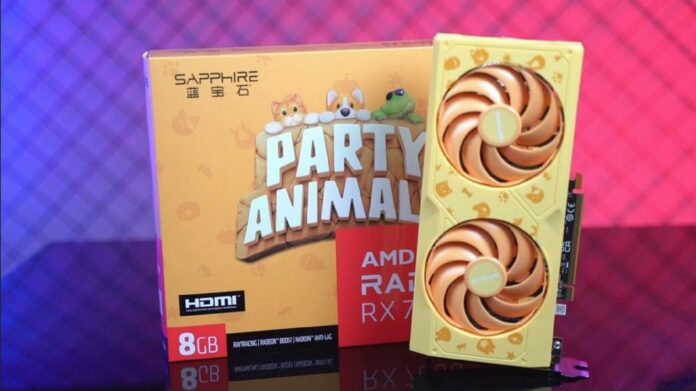 Sapphire Radeon RX 7600 Party Animals graphics card