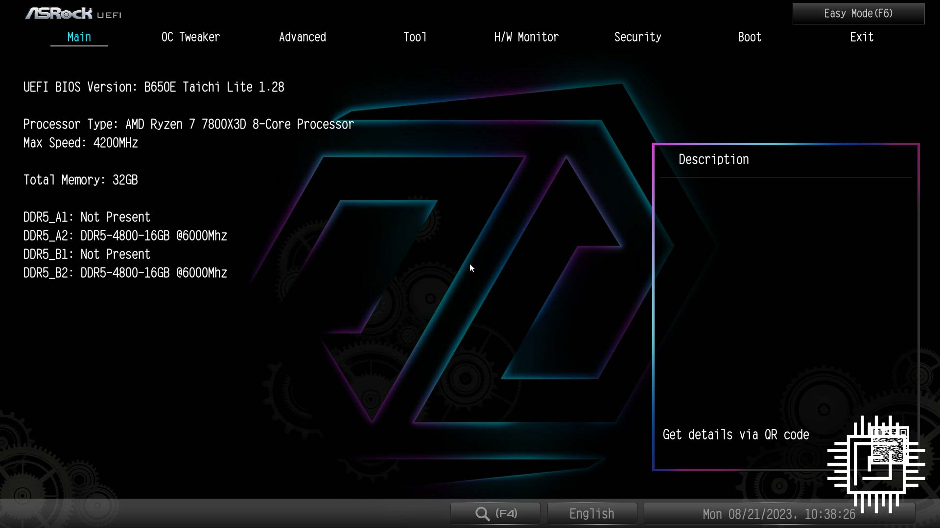 ASRock B650E Taichi Lite motherboard BIOS