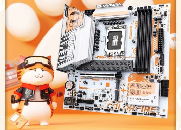Colorfire B760M MEOW cat themed motherboard