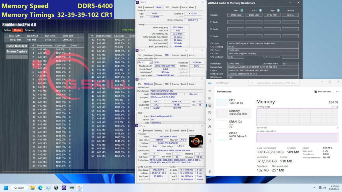 G.Skill Trident Z5 Neo RGB DDR5-6400 - Validation