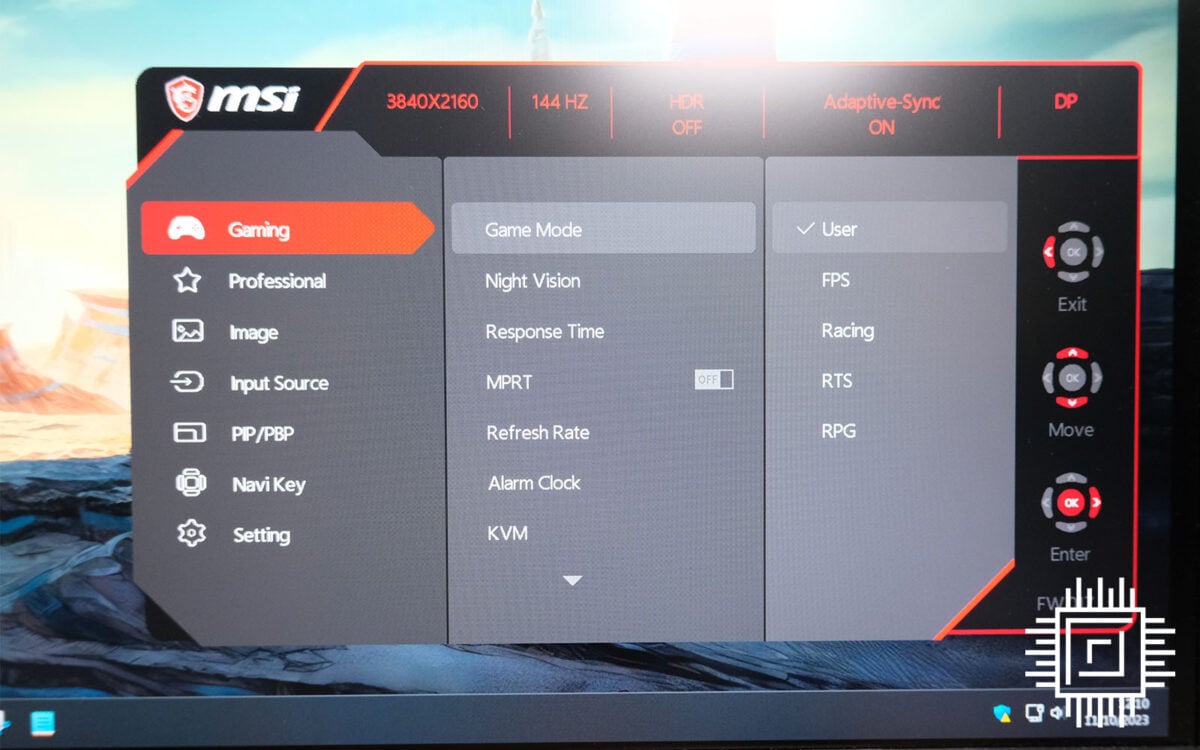 MSI MAG 274UPF - OSD