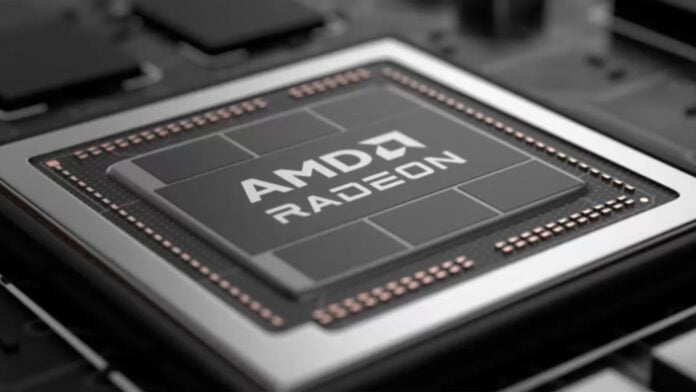 A graphic of an AMD Radeon chipset.