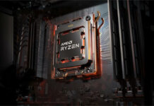 AMD Ryzen processor render on an AM5 motherboard.