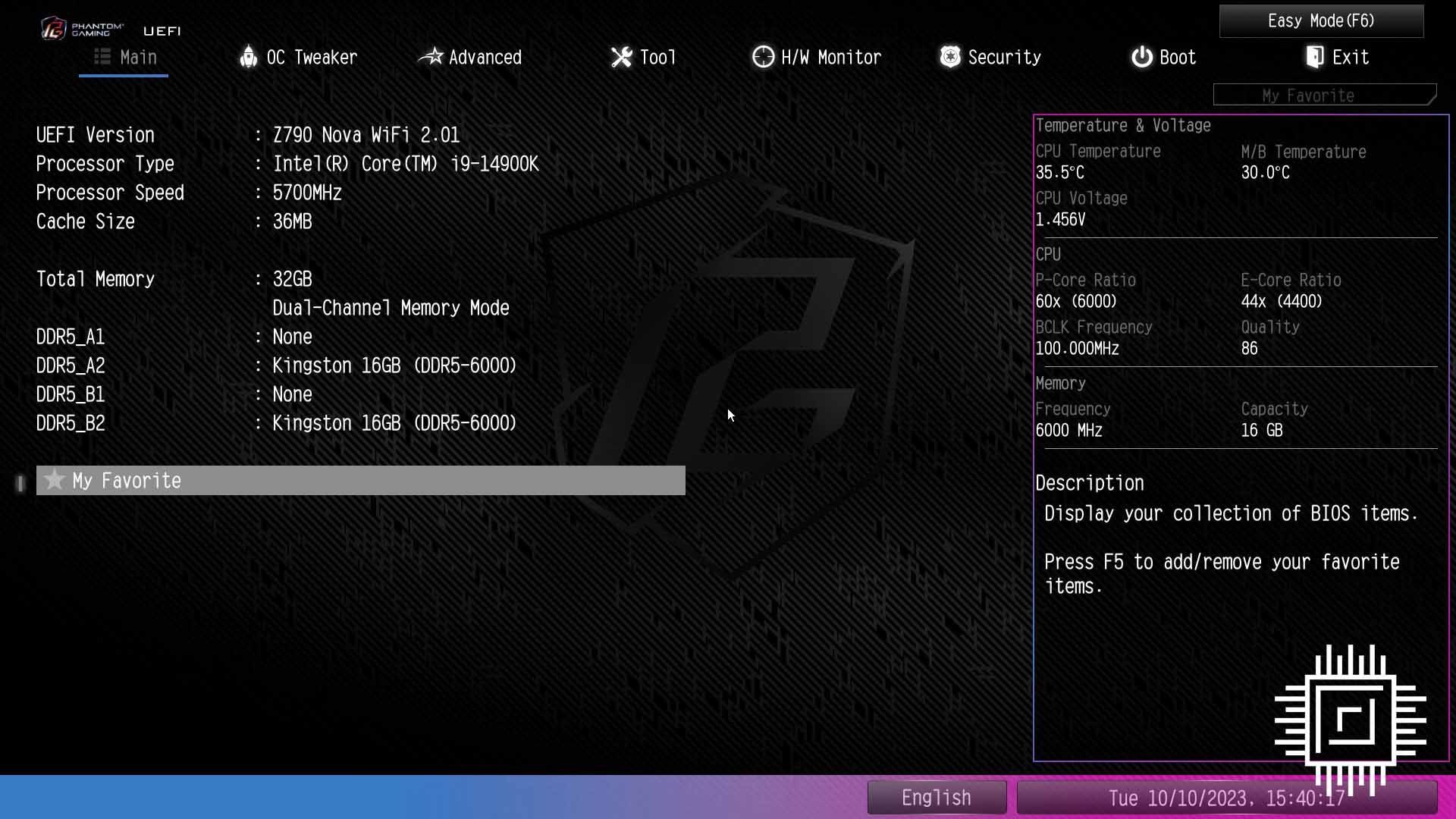 ASRock Z790 Nova WiFi BIOS 03