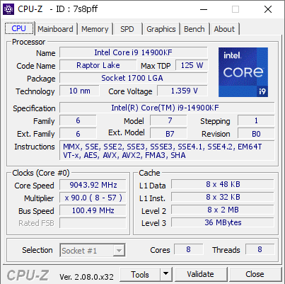 Core i9-14900KF 9GHz OC