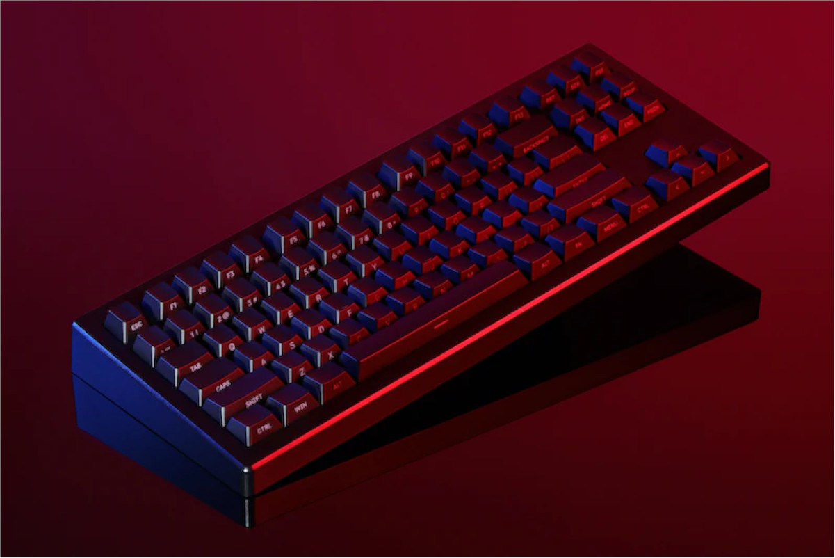 Drop CSTM80 with stealth side etched keycaps