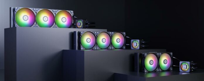 Enermax Liqmaxflo AIO liquid cooler series with ARGB fans and new pump design Enermax Liqmaxflo AIO liquid cooler series with ARGB fans and new pump design