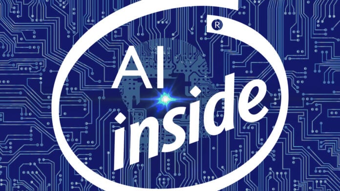 The Intel Inside logo from 2003, with the acronym 'AI' replacing Intel.