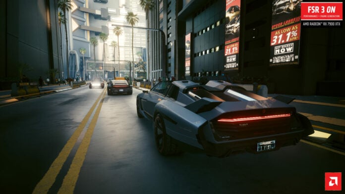 AMD FSR 3 with FMF implemented in Cyberpunk 2077.