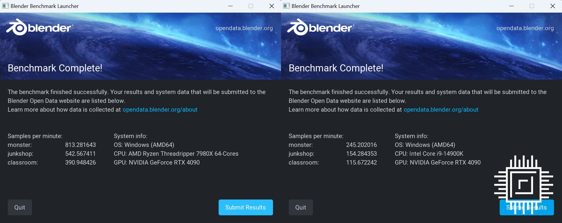 AMD Ryzen Threadripper 7980X performance versus Intel Core i9-14900K.