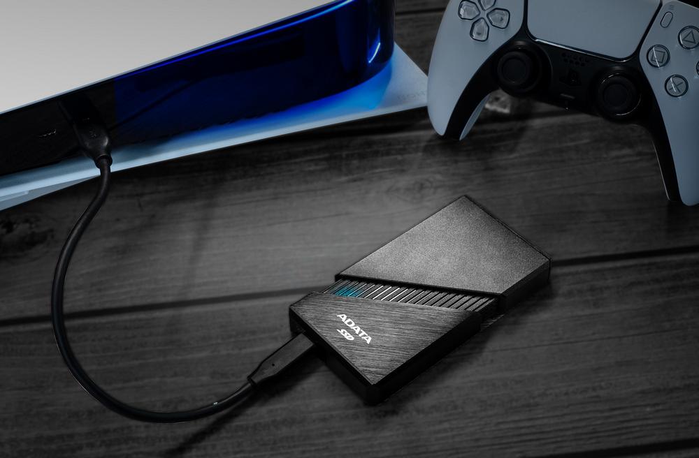 Adata SE920 External SSD with a PS5