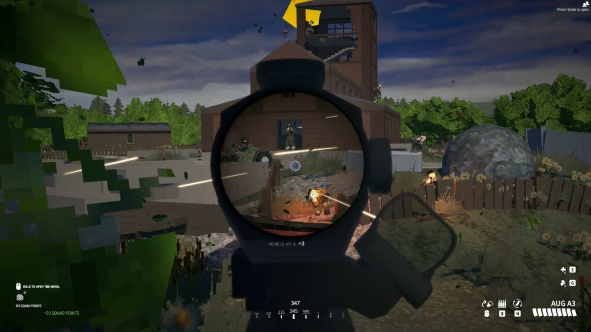 A player aiming down the scope in BattleBit Remastered.