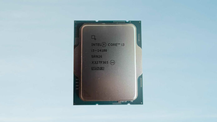 Intel Core i3-14100 quad-core desktop CPU.