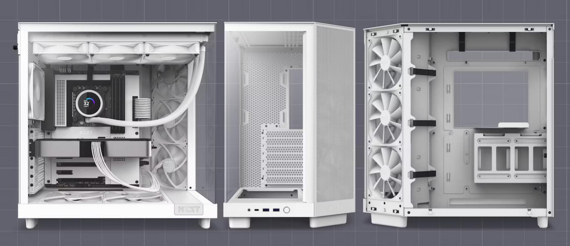 NZXT H6 Flow RGB ATX Mid-Tower With Dual Chamber Case – White